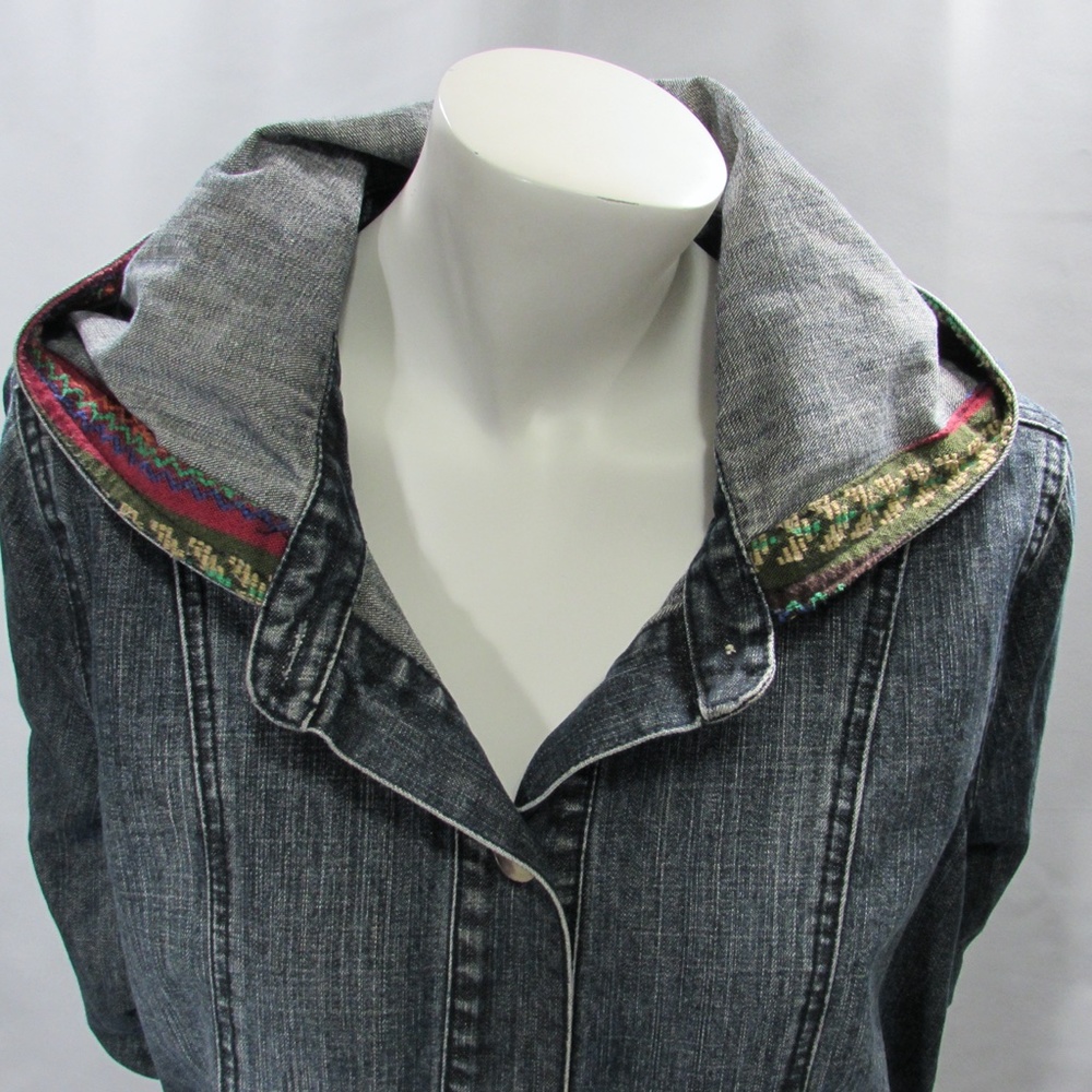 Element Skateboards Button Down Boho Denim Jacket… - image 4